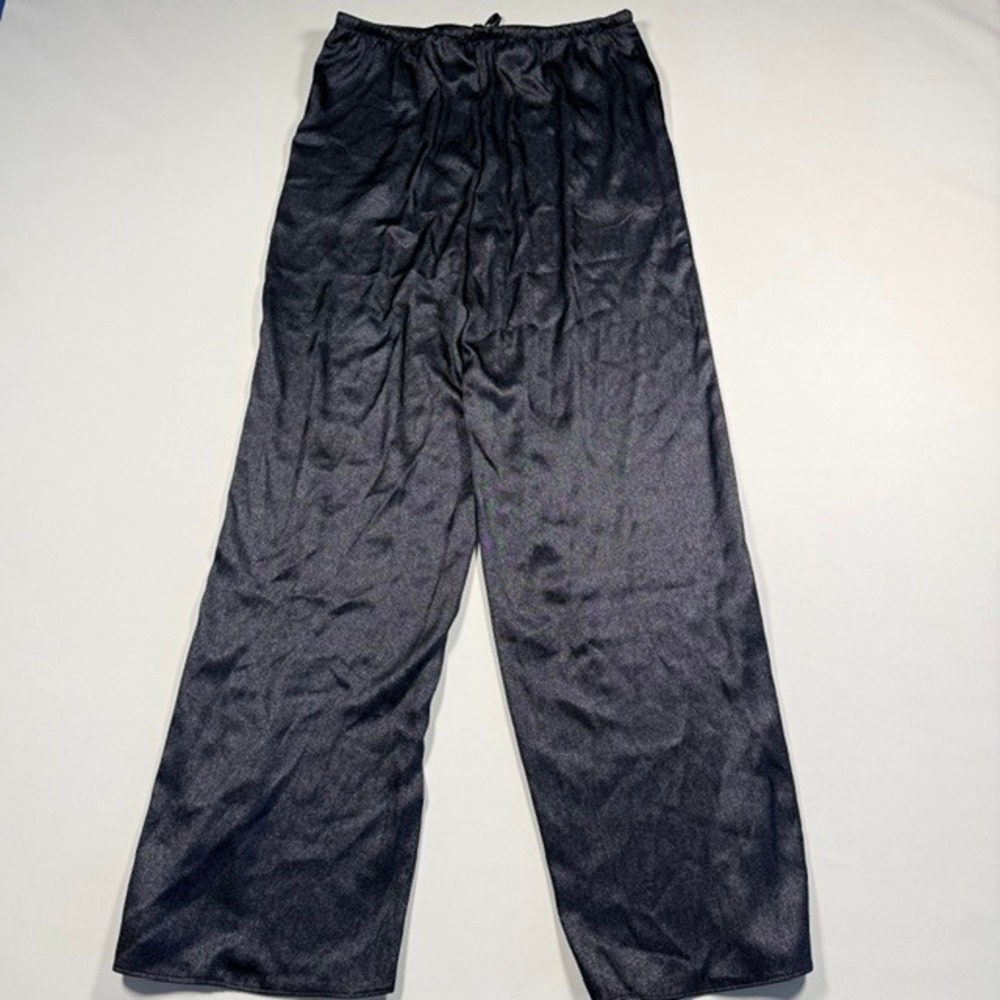 NEW Sincerely Jules Womens Metallic Charcoal Grey Wide Leg Lounge Pants Size M